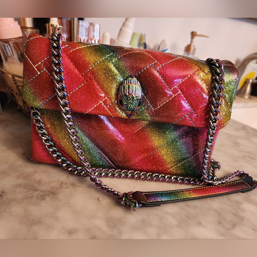 Kurt Geiger Kensington Rainbow 🌈 Metallic Quilted Crossbody/Shoulder Bag